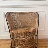 Fauteuil en osier vintage