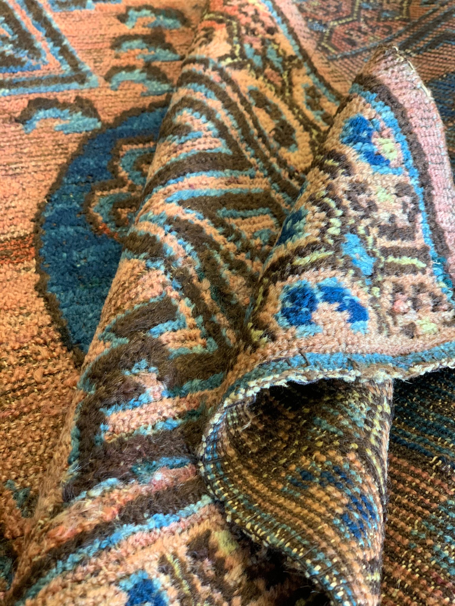Handwoven Antique Persian Kohtan Rug 74x94cm