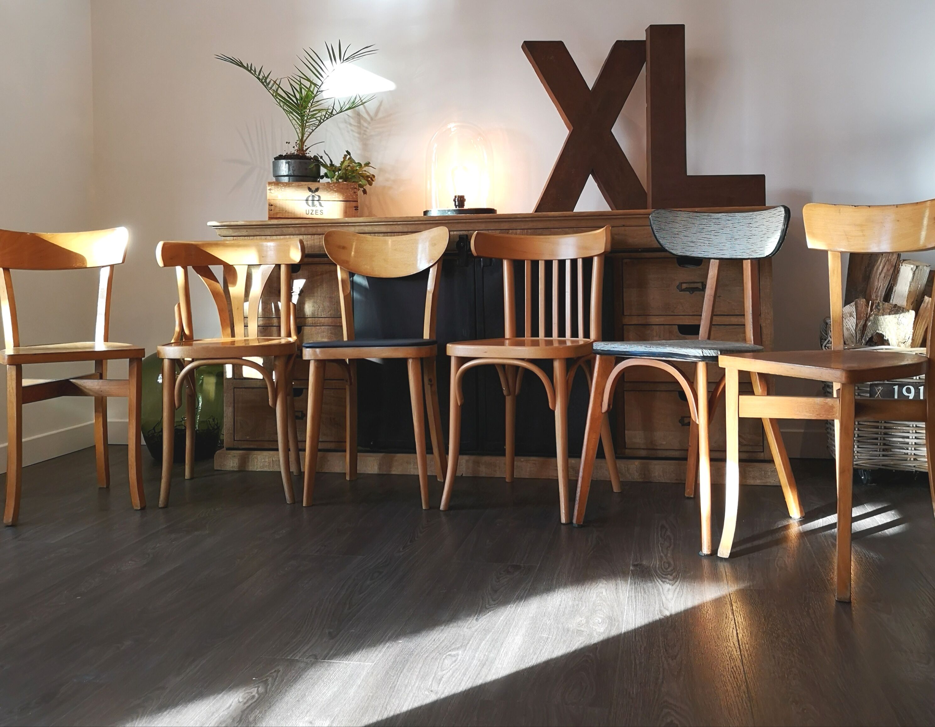 Set of 6 chairs Bistro mismatched