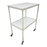 1950's hospital table, trolley on wheels with opaxite glass