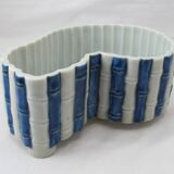 Old Chinese or Japanese blue and white porcelain planter from the late 19th or early 20th century