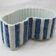 Old Chinese or Japanese blue and white porcelain planter from the late 19th or early 20th century