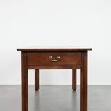 Antique French farmhouse dining table with two drawers and a pull-out board