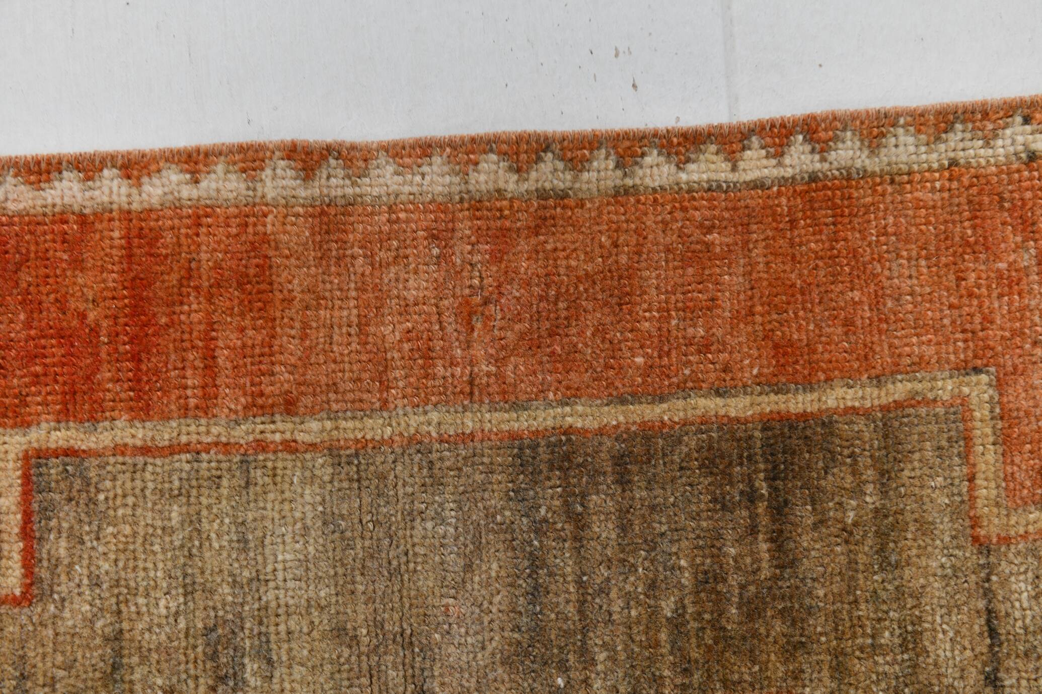 3x12 shades of brunt orange oushak runner rug
