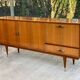 Buffet enfilade scandinave bois massif et palissandre  laquée 220cm 1960