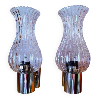 Chrome metal wall light 1970