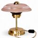 Art Deco bedside lamp in brass and engraved glass.