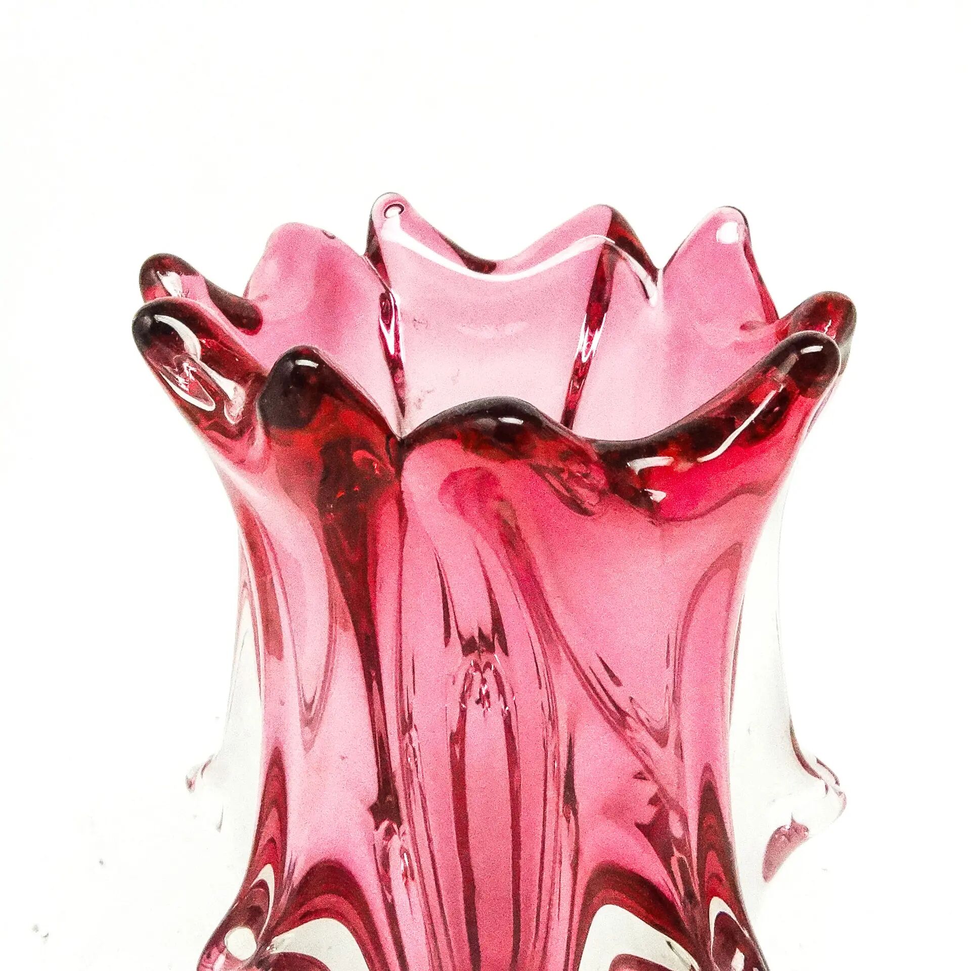 Murano vase, mid-century modern, glass, design by F. Poli, Italy, 1950s