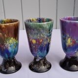 Set of three Morvan ceramic mazagrans