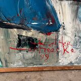 The colored roofs, knife technique, signed