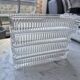 Set of 4 small bevelled and striped vintage glass trays / catchalls.
