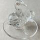 Old crystal ring, swan couple décor, Lalique