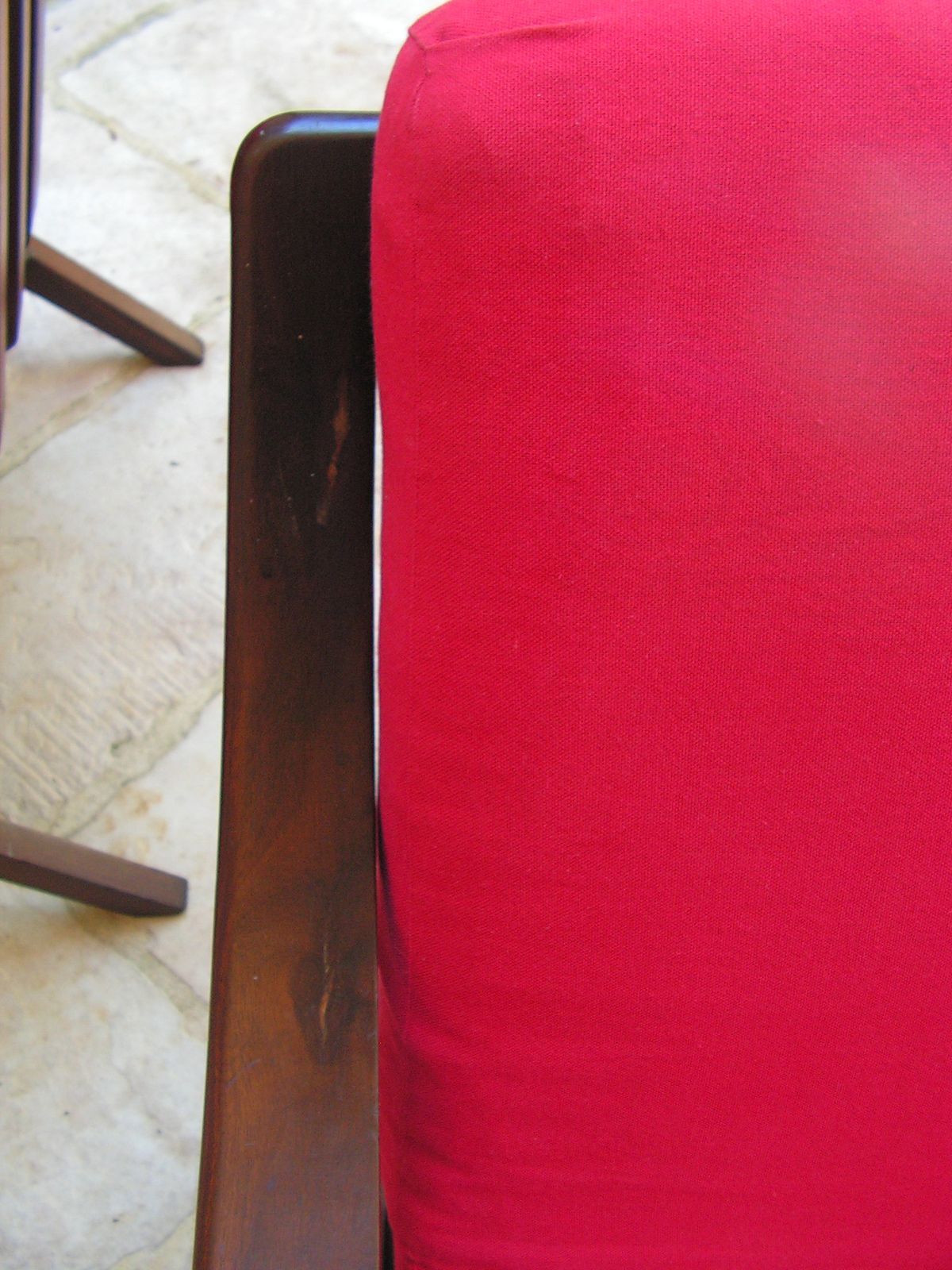 Pair of red scandinavian heater chairs