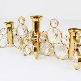 5 Palwa Style Candle Holders by Gaetano Sciolari in Brass and Crystal, 1970s