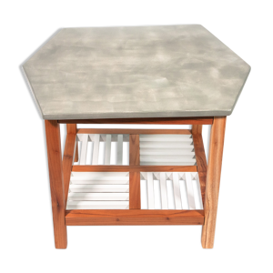 Table basse plateau effet marbre