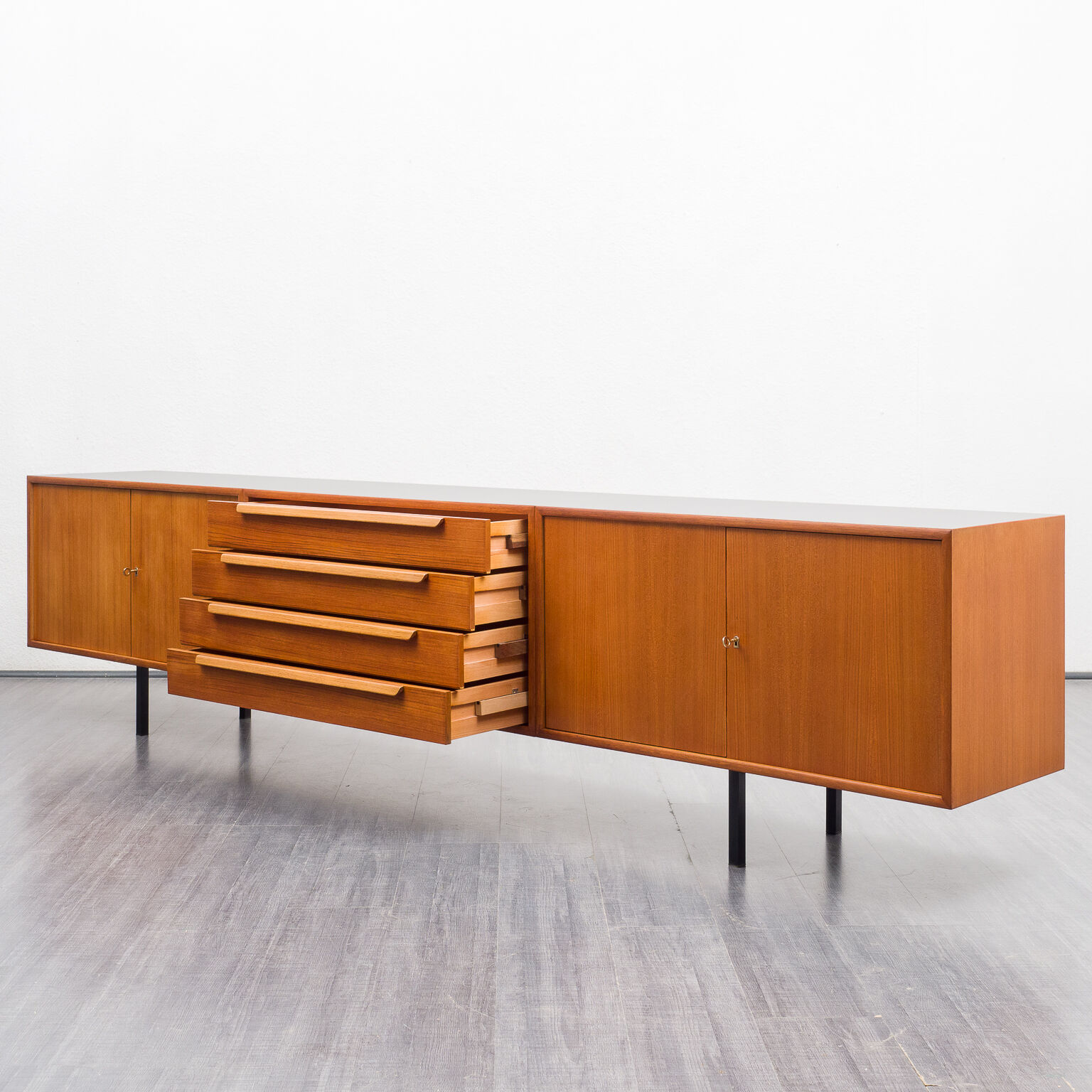 Enfilade 60s, teak, restored, 300cm