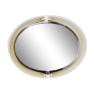 Allibert oval mirror with backlight - Germany 1970s