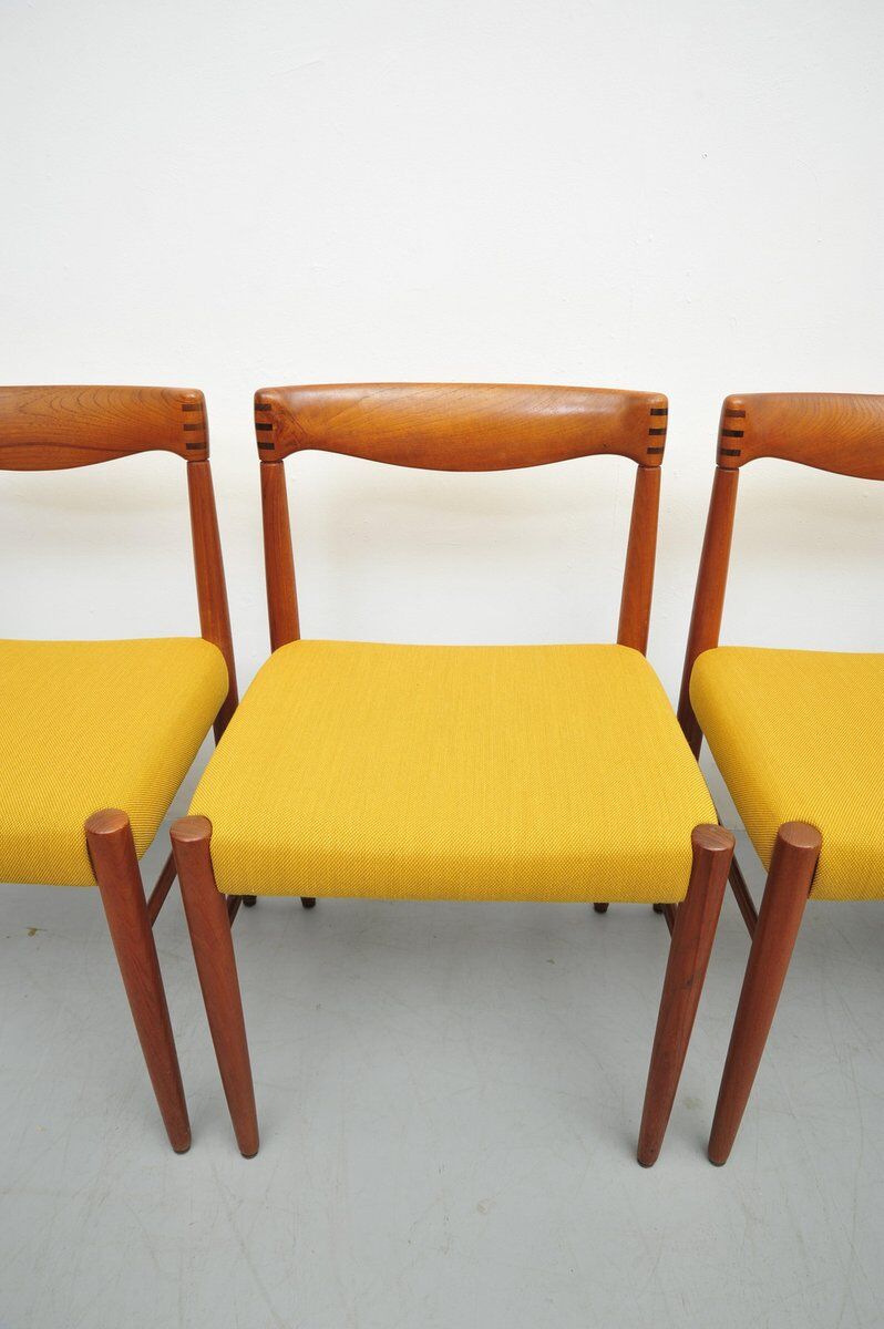Danish vintage teak dining chairs by HW Klein for Bramin, set of 4