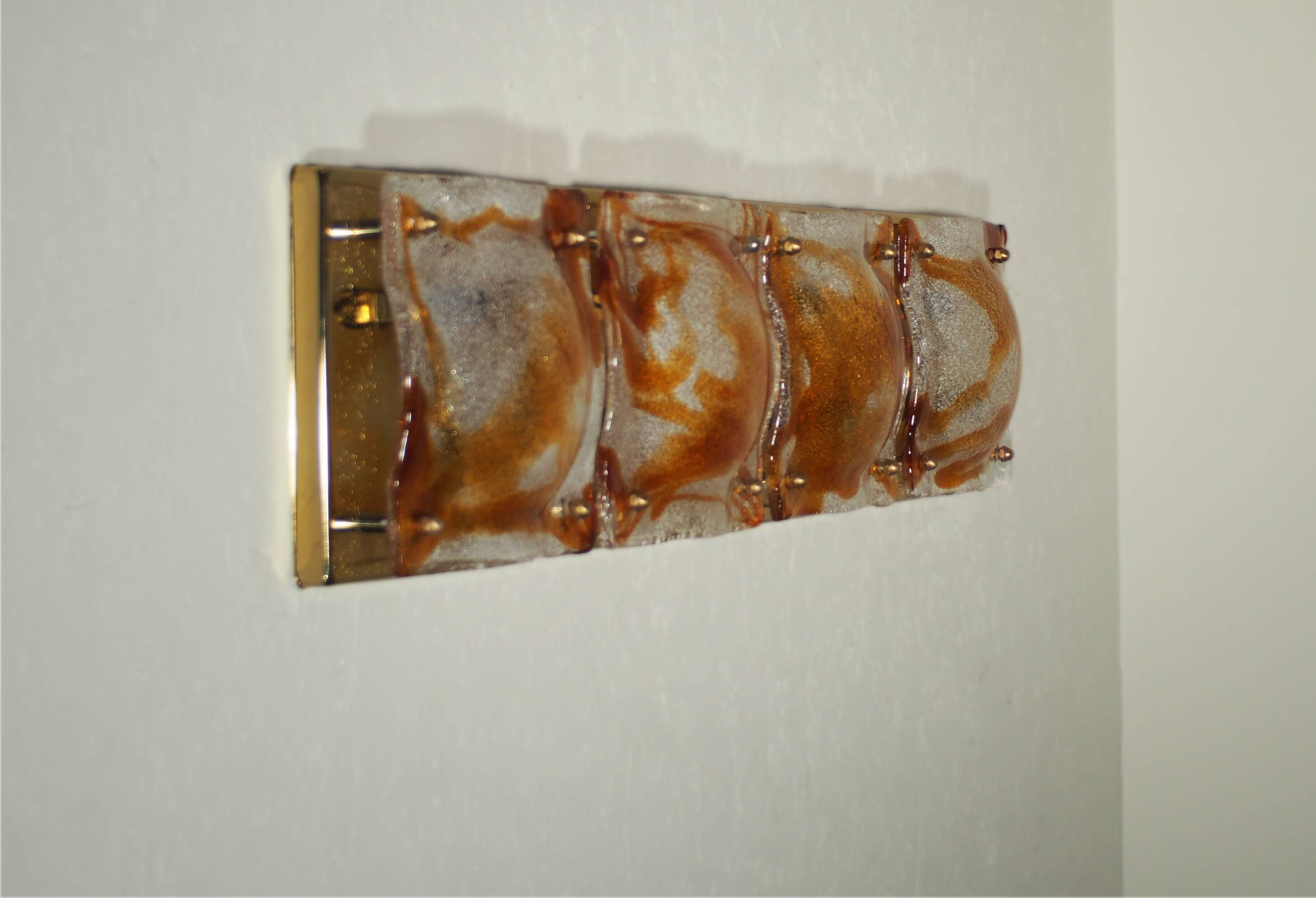Wall sconces by Toni Zuccheri for A.V. Mazzega, set of 4.