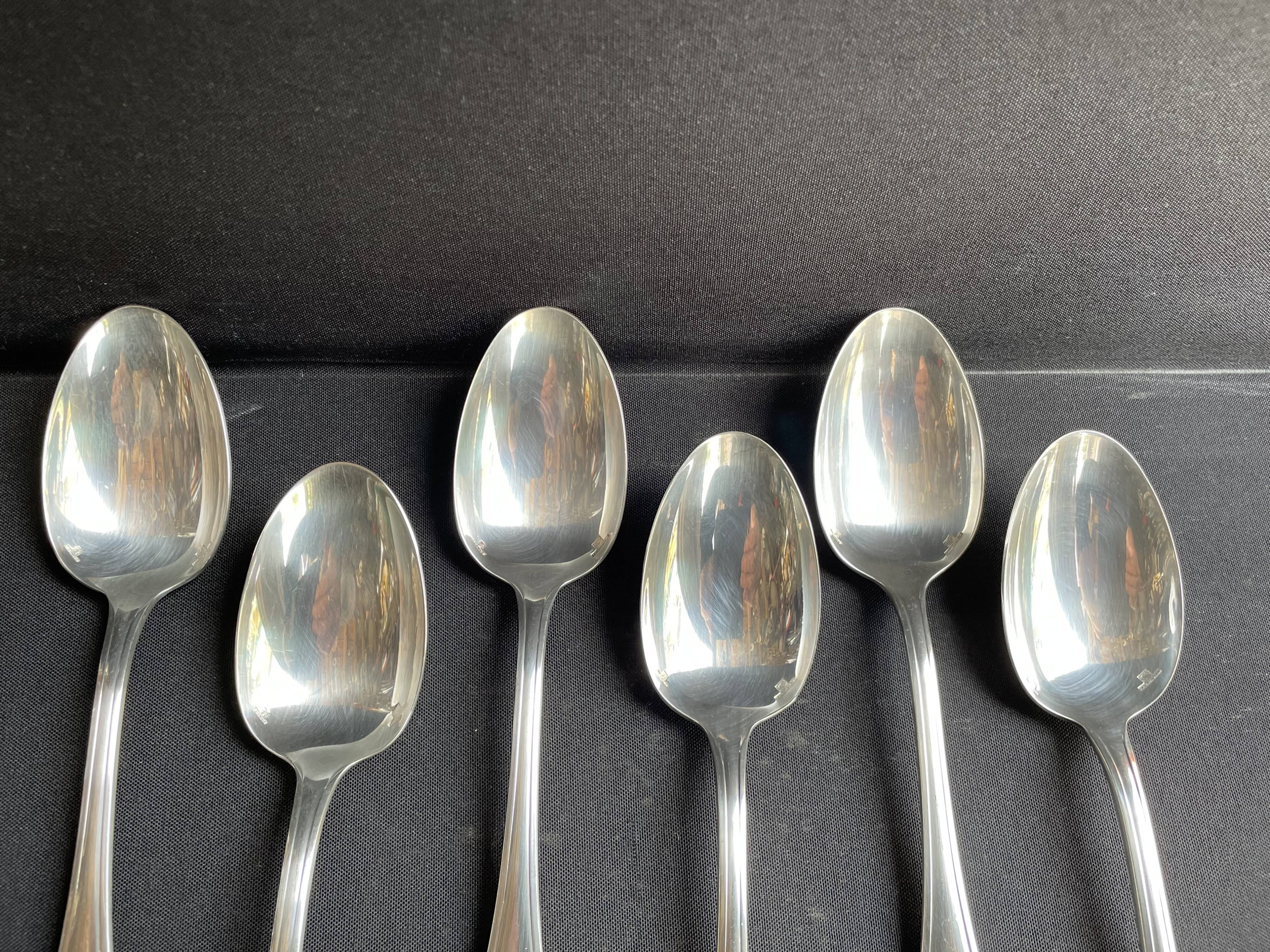 6 Christofle Pompadour Table Spoons