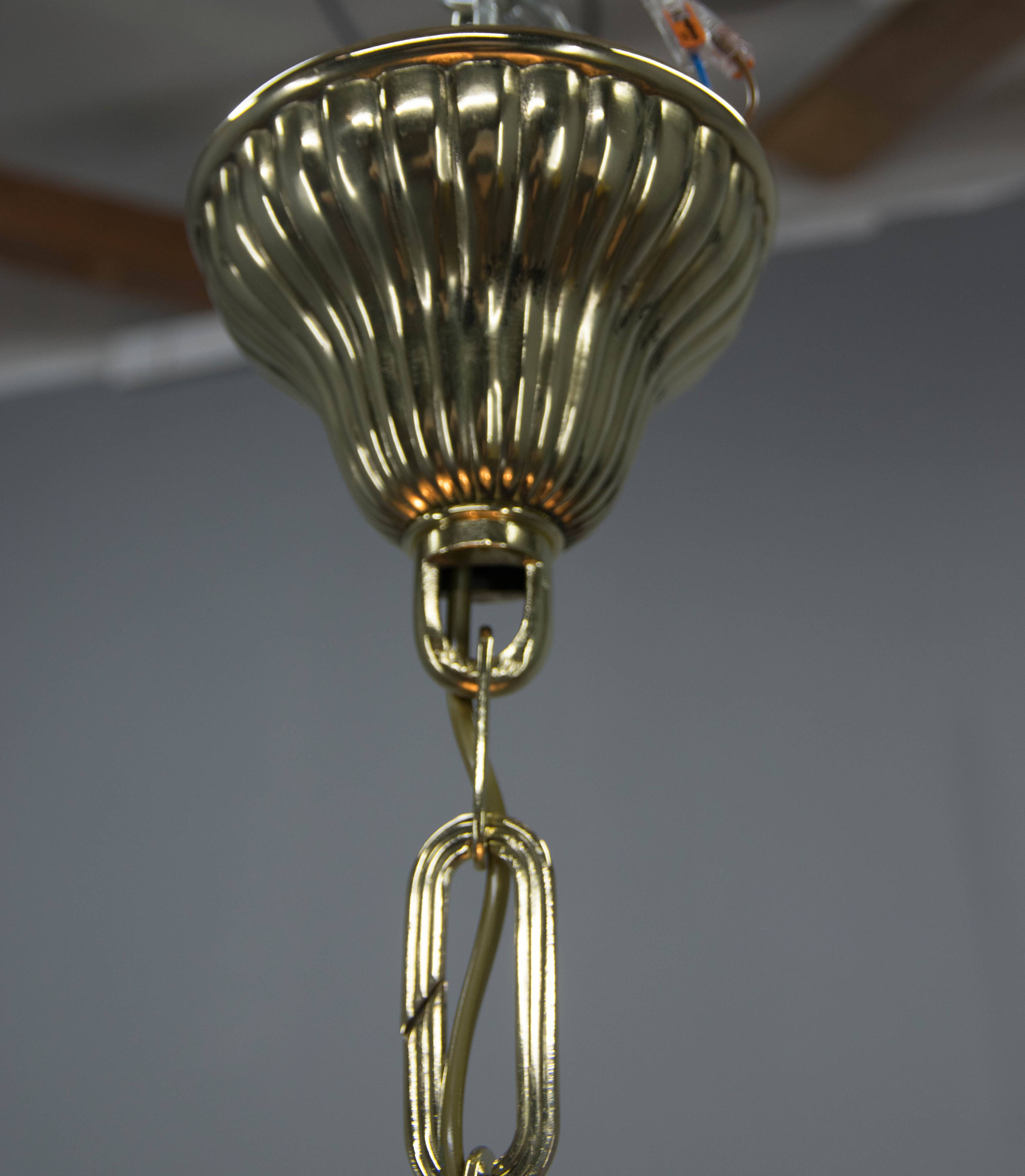 Art Deco Glass Chandelier, Kamenicky Senov, 1930s