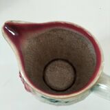 Moulded slip pitcher - late 19th century - Floral decoration in relief