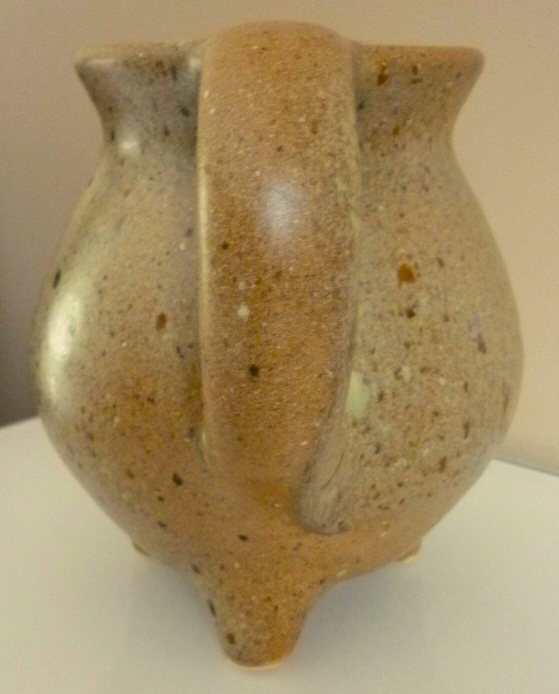 Tripod pitcher in glazed ceramic, signed Périgord pottery, 1950s/1960s