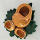 Pair of snail-shaped bowls and their leaf-shaped saucers – 1950s-1960s