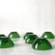 8 ramekins, translucent green tempered glass cups, vereco france shape