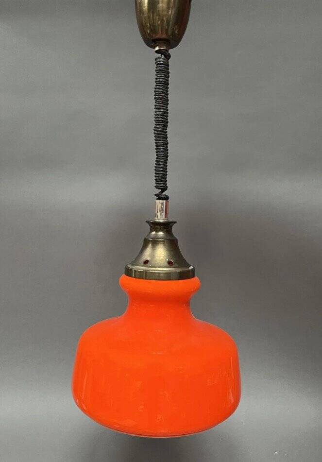 Suspension in orange opaline from the 1960s.