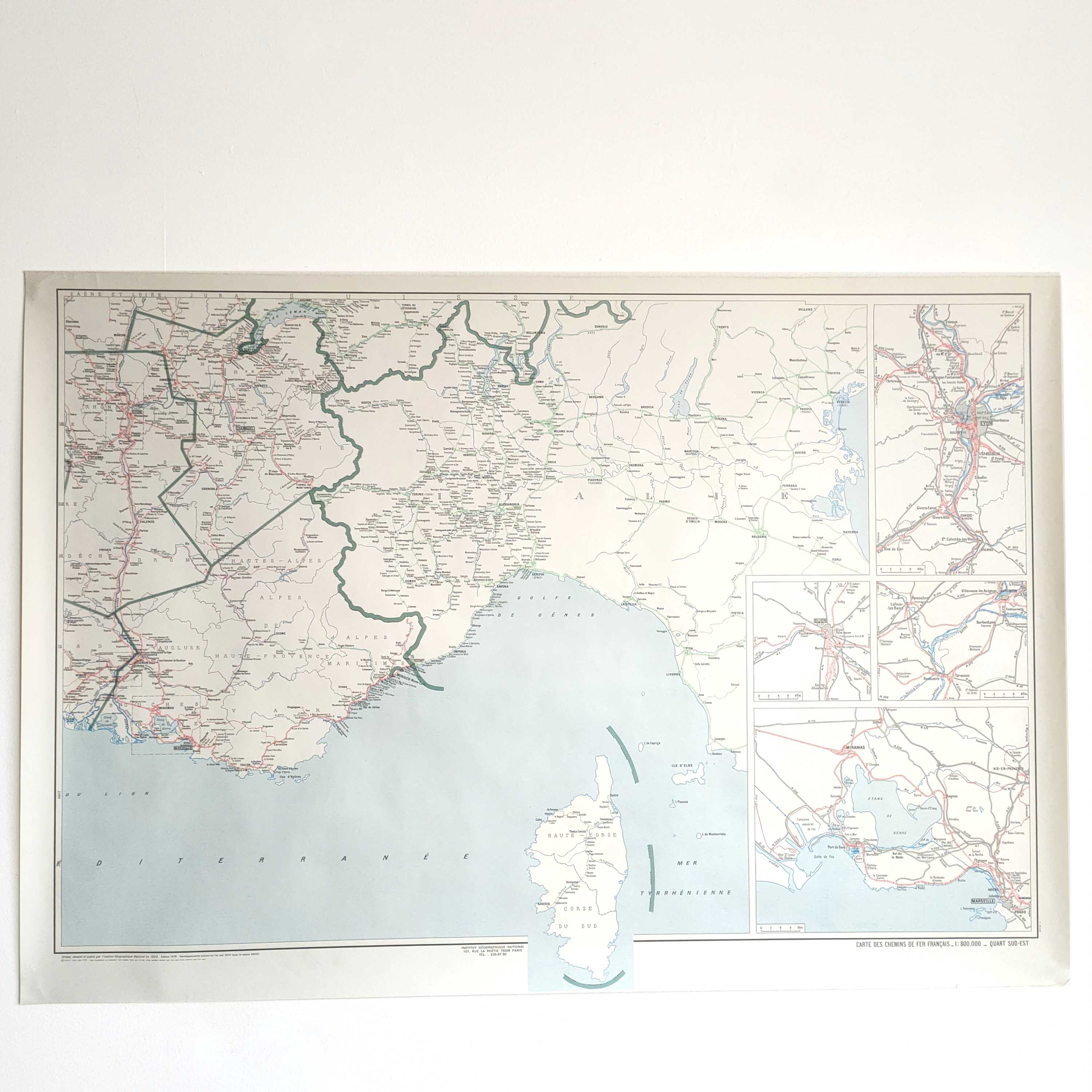 Old SNCF map of the south of France