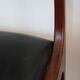 Series of 3 Scandinavian teak and skai chairs