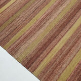 Vintage rug carpet 8.4x4.6 feet 255x142 cm area turkish kilim stripe green purple red rug myk-878