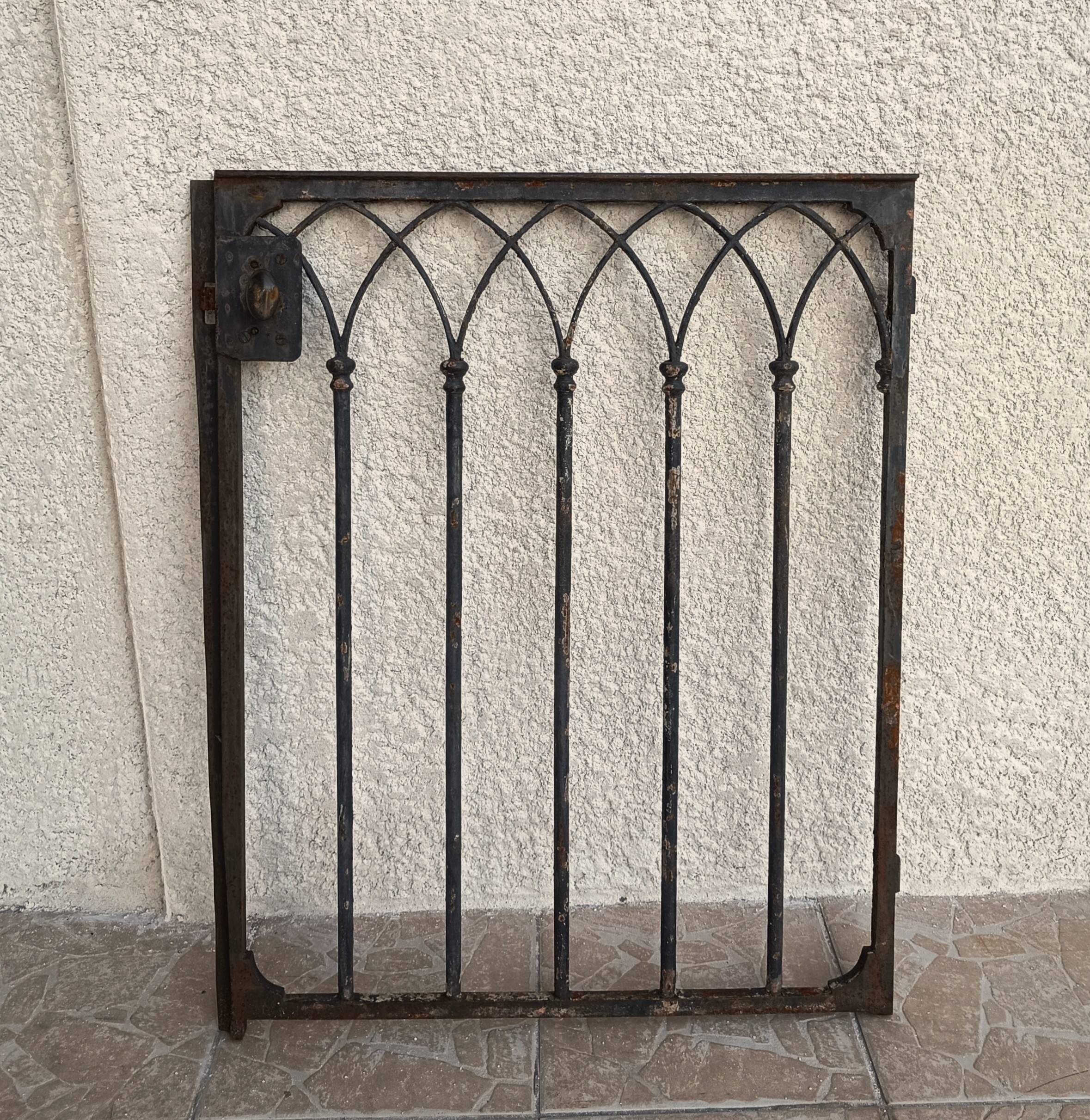 Gothic style wrought iron gate