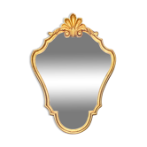Golden resin rockery wall mirror - 62 x 44 cm