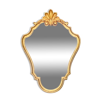 Golden resin rockery wall mirror - 62 x 44 cm