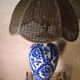 Large blue porcelain lamp 66x41 lampshade asia, japan, china elec new