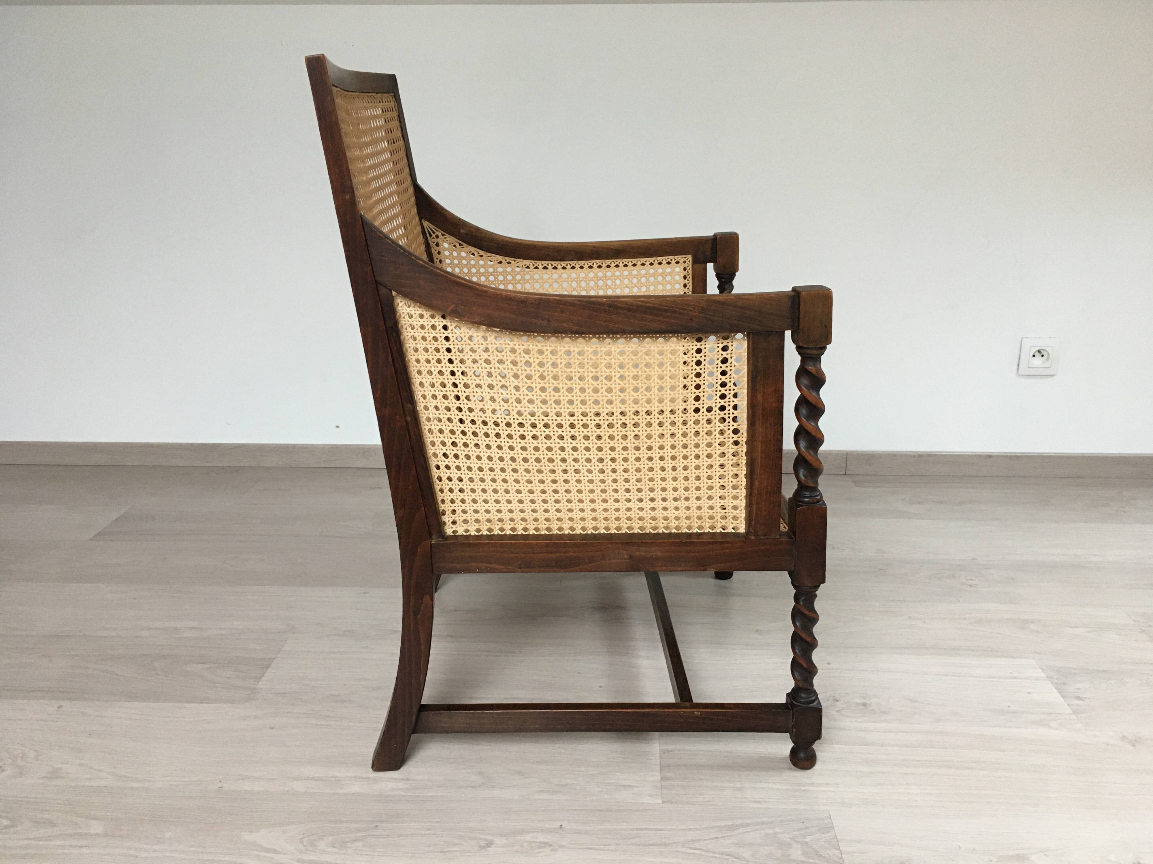 1950s cane armchair