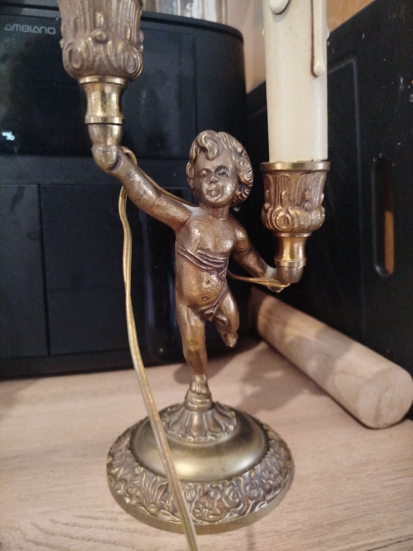 Lampe de table candélabre en laiton