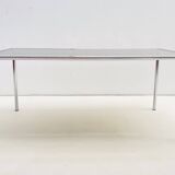 Etienne Fermigier - Dinning table in chrome and smoked glass