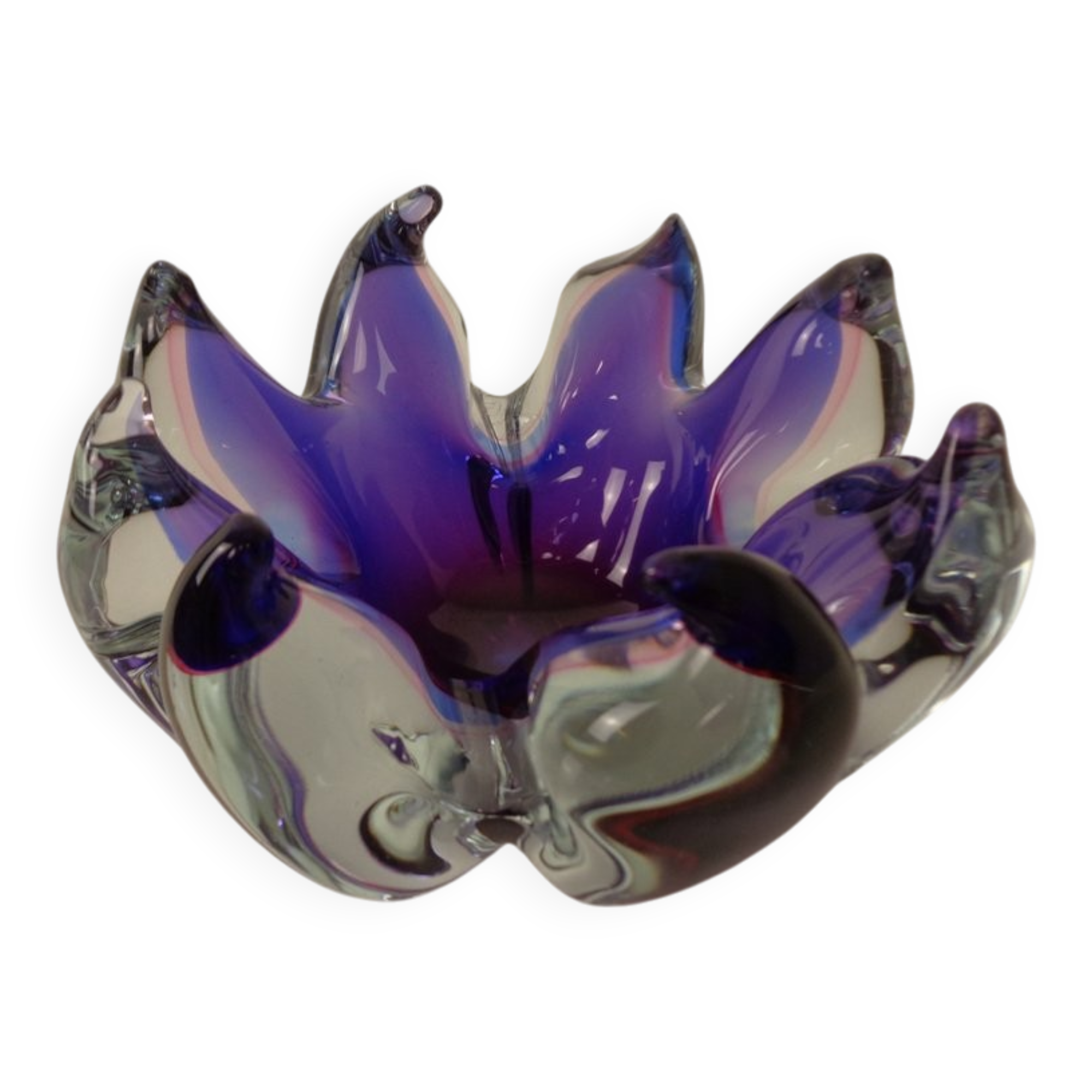 Large Italian bowl in purple Murano glass, 1960s