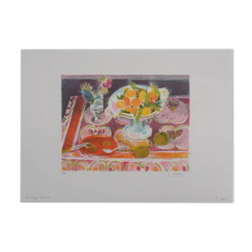 Paul Collomb : La nappe indienne, lithographie originale signée