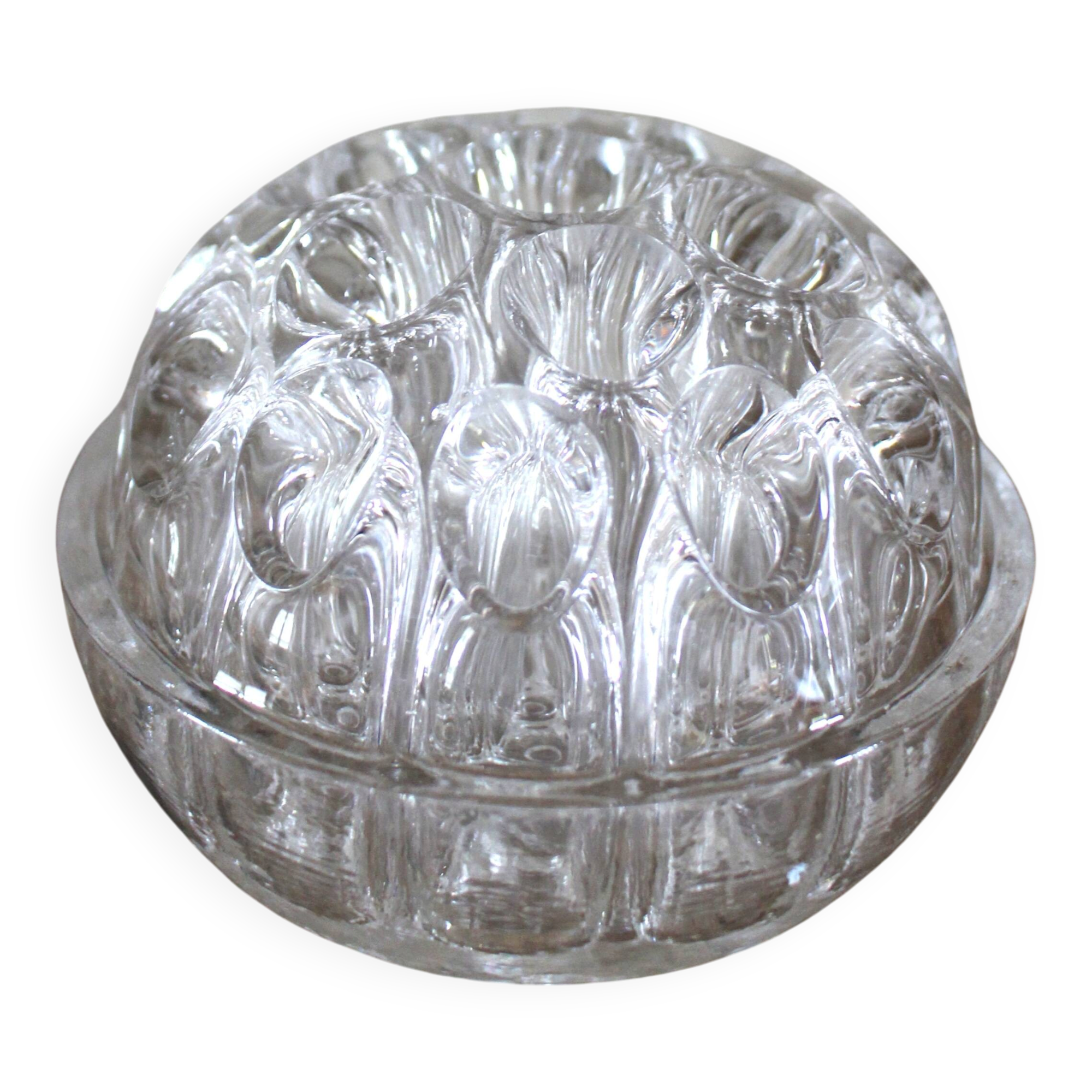 Vase, pique-fleurs 20 trous rond en verre