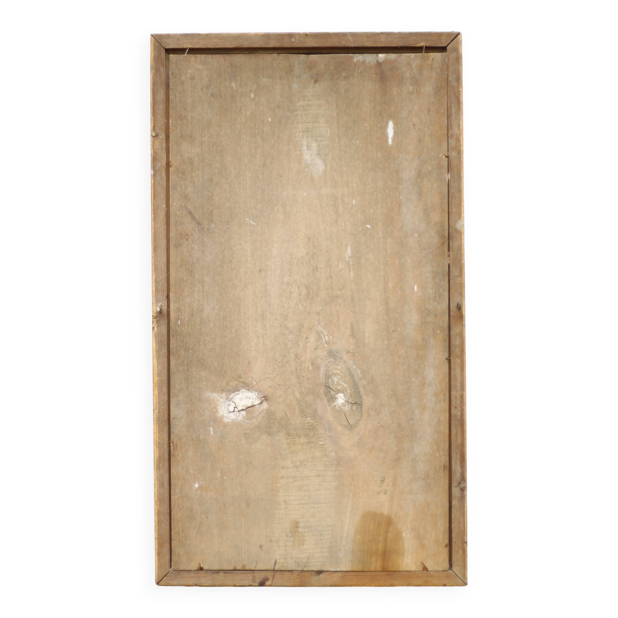 Signed painting, wedding painting in village, large framed painting