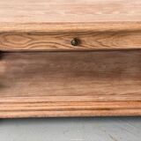 Art Deco coffee table in solid oak wood renovated double top