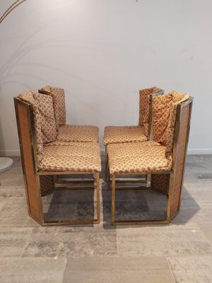 Set de 4 chaises de salle à manger vintage italiennes, 1970