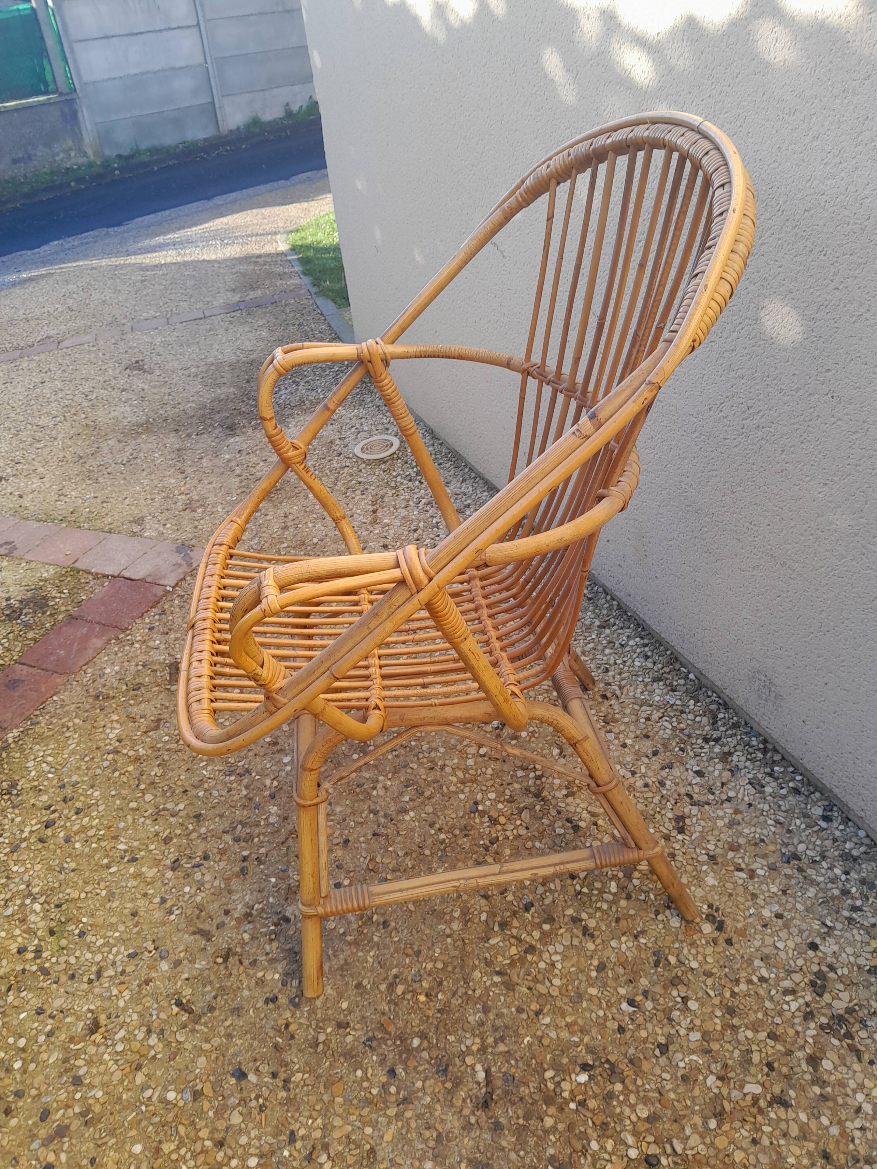 Vintage rattan armchair