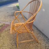 Fauteuil en rotin vintage