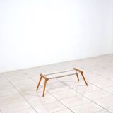 Side table by Max Kment in walnut / glass
