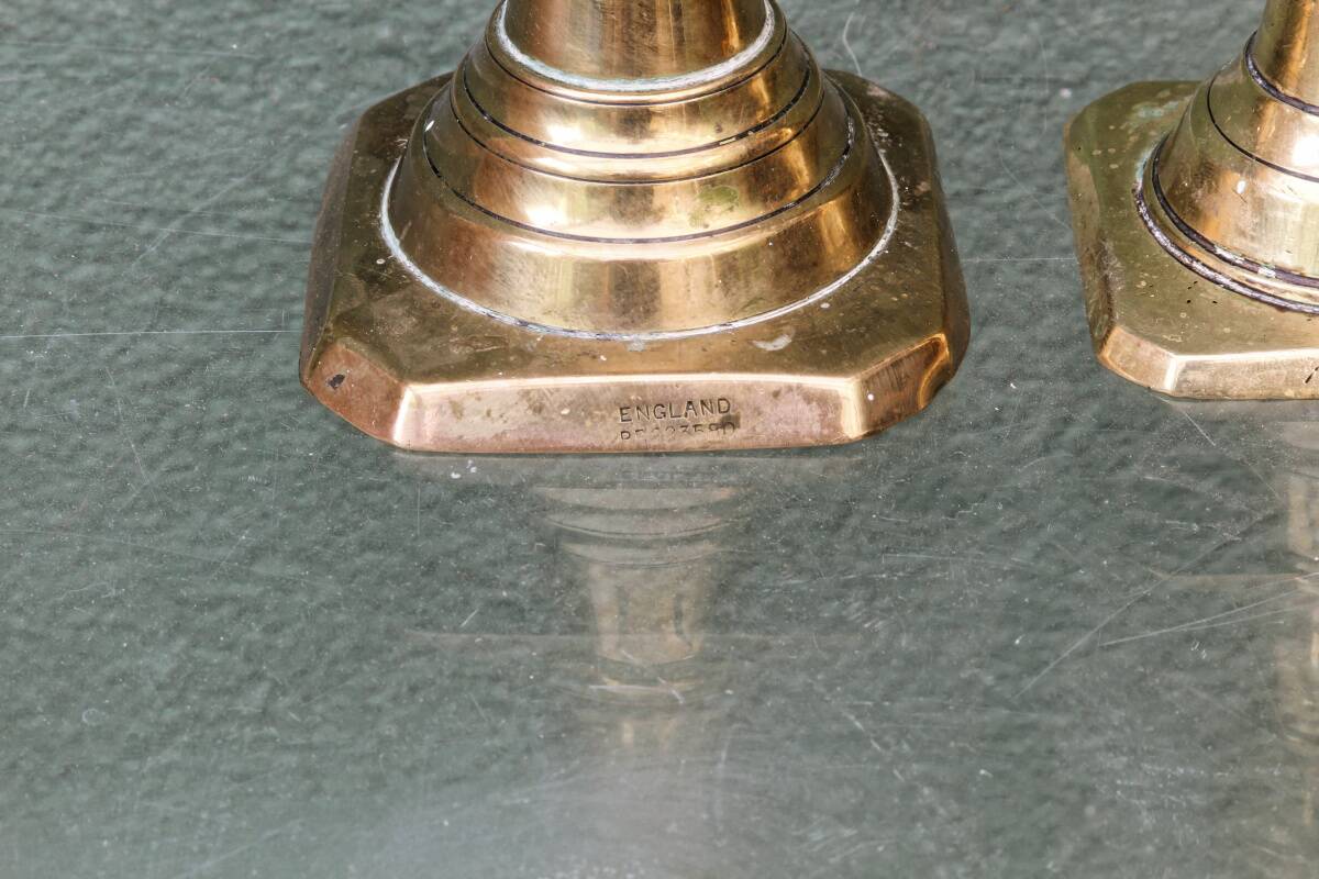 Set of 4 brass candlesticks, England, late 19th century